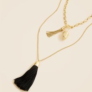 Jcrew  Gold and Black Tassel Necklace